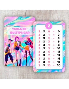 TABLA DE MULTIPLICAR 2026 GUERRERAS K POP DEMON HUNTER PACK 1 2