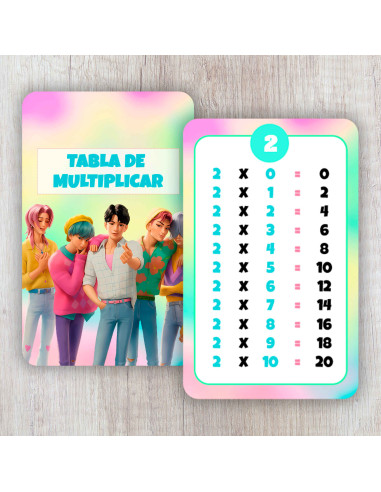 TABLA DE MULTIPLICAR 2026 GUERRERAS K POP DEMON HUNTER PACK 1