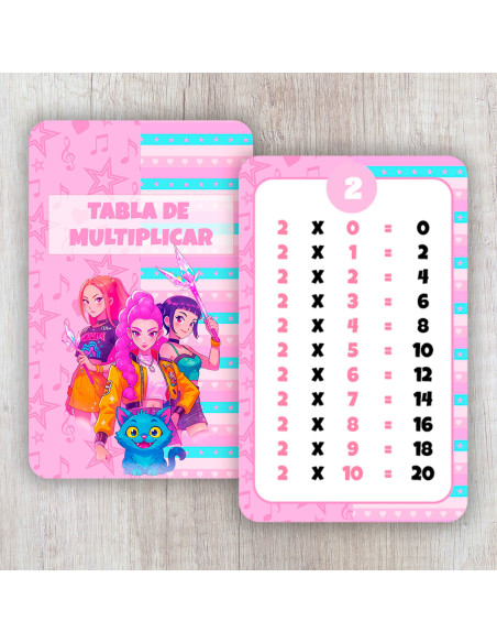 TABLA DE MULTIPLICAR 2026 GUERRERAS K POP DEMON HUNTER PACK 1