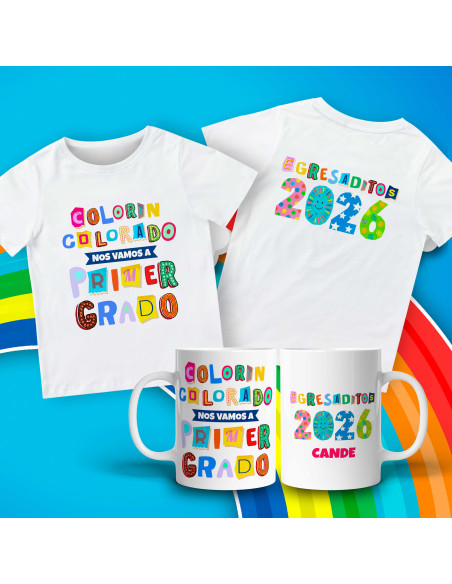 DISEÑOS Remera + Taza Egresaditos COLORIN COLORADO 2026