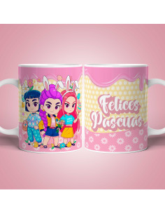 PLANTILLAS TAZAS PASCUAS GUERRERAS K POP DEMON HUNTER