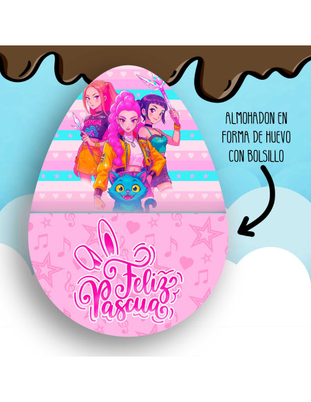 ALMOHADONES HUEVITO PASCUAS GUERRERAS K POP DEMON HUNTER