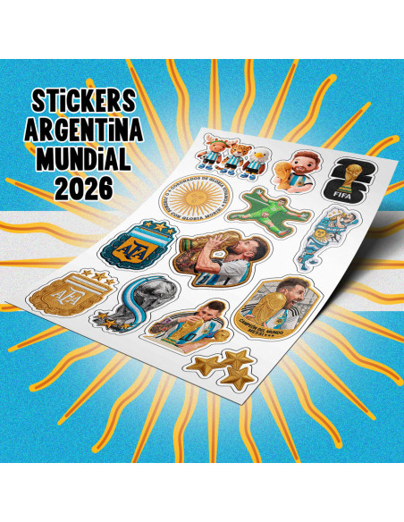 PLANTILLAS PARA STICKERS ARGENTINA MUNDIAL 2026 ESTILO BORDADO