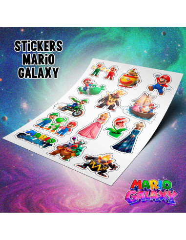 PLANTILLAS STICKERS MARIO GALAXY