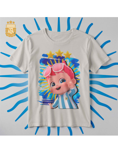 PLANTILLAS REMERAS INFANTILES ARGENTINA PACK 1