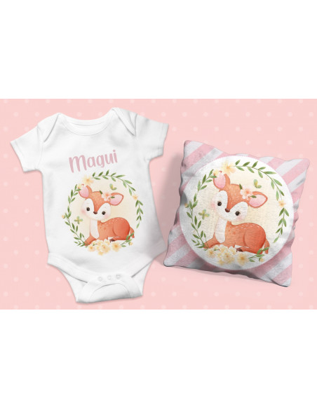 ALMOHADONES + ANIMALITOS BEBE NENA