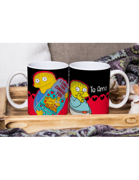 TAZAS PAREJA SIMPSON SAN VALENTIN AMOR