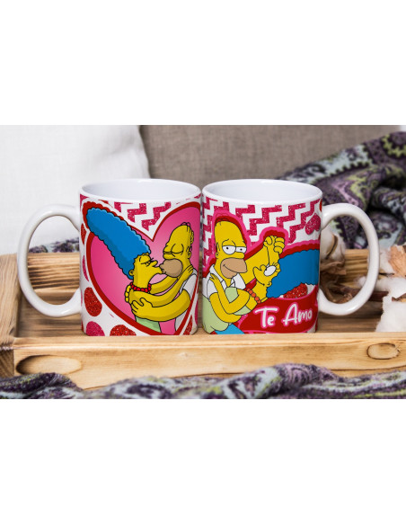 TAZAS PAREJA SIMPSON SAN VALENTIN AMOR