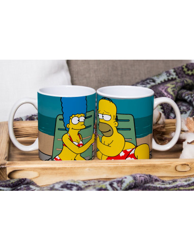 TAZAS PAREJA SIMPSON SAN VALENTIN AMOR