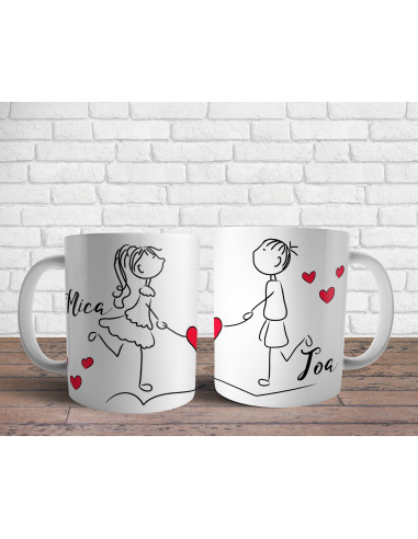 Tazas Parejas Dibujitos