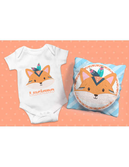 ALMOHADONES + BODY ANIMALITOS TRIBAL NENE