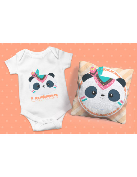 ALMOHADONES + BODY ANIMALITOS TRIBAL NENE