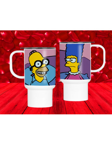 TAZAS PAREJA SIMPSON SAN VALENTIN AMOR