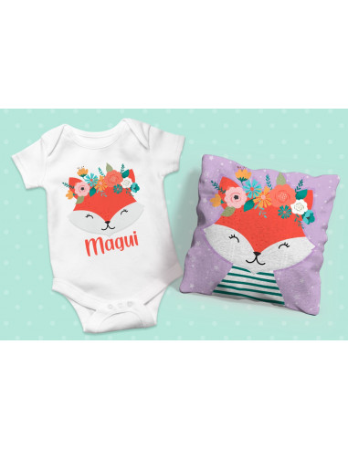 ALMOHADONES +  BODY ANIMALITOS FLORES