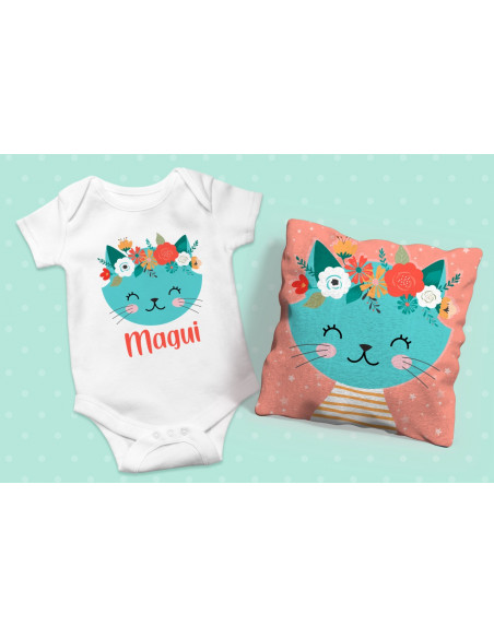 ALMOHADONES +  BODY ANIMALITOS FLORES