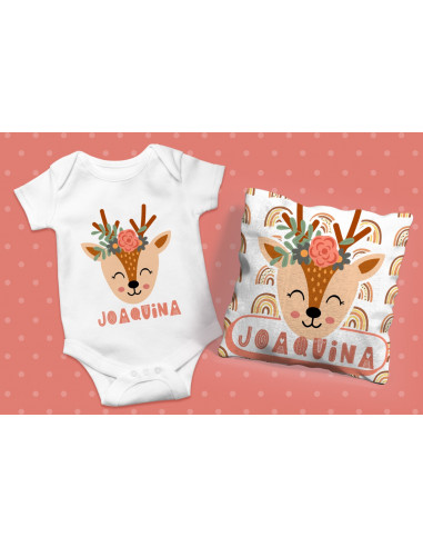 ALMOHADON + BABERO + BODY TRIBAL NENA