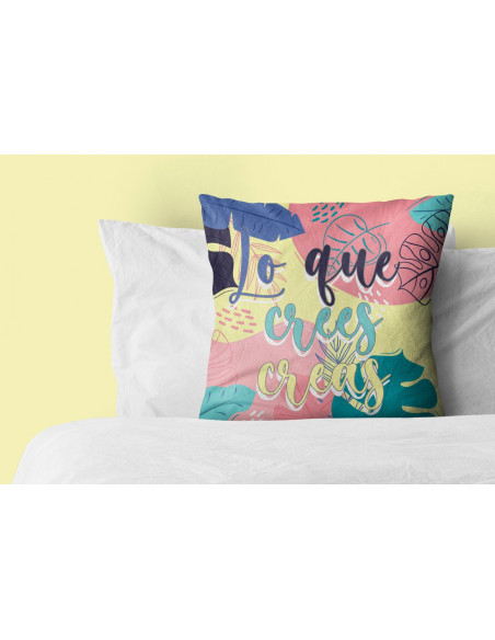 ALMOHADONES TROPICALES CON FRASES