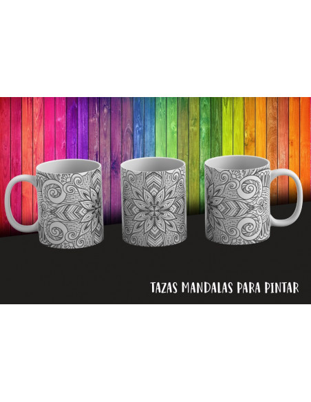 Tazas Mandala Colorear