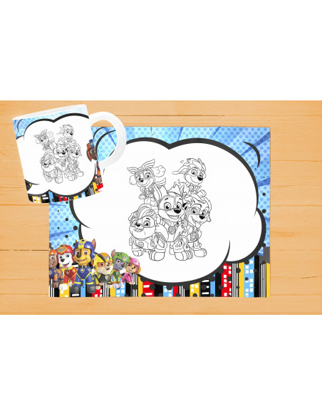 DISEÑOS DE INDIVIDUALES+ TAZA PARA PINTAR/COLOREAR