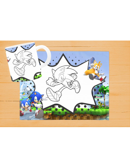 DISEÑOS DE INDIVIDUALES+ TAZA PARA PINTAR/COLOREAR