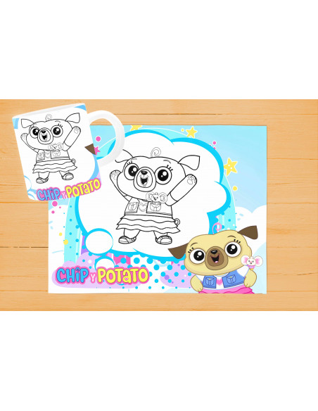 DISEÑOS DE INDIVIDUALES+ TAZA PARA PINTAR/COLOREAR