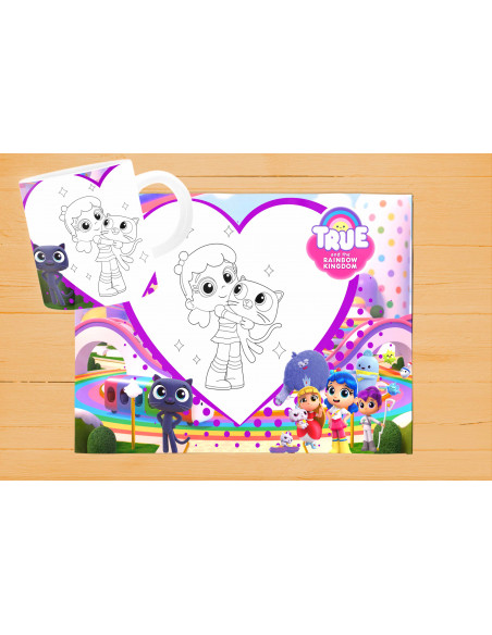 DISEÑOS DE INDIVIDUALES+ TAZA PARA PINTAR/COLOREAR